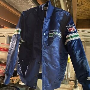 STARTER Seahawks Navy Blue NFL Bomber Jacket